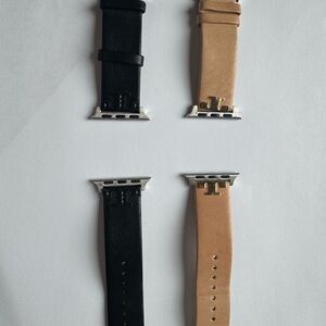 Tory Burch Black and Tan Watches Leather Accessories